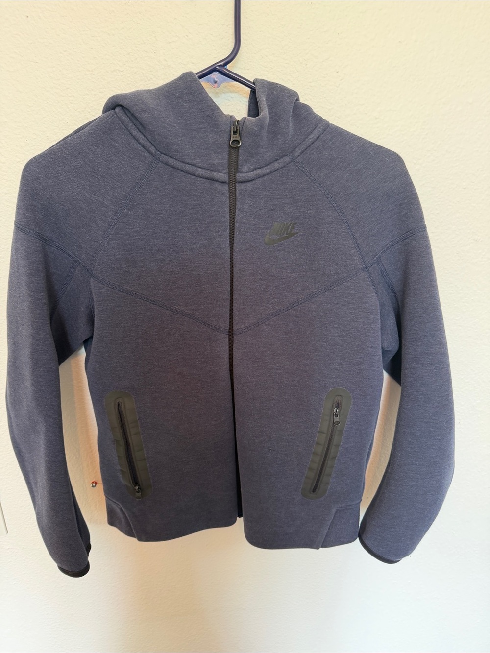 Nike Tech Zip-Up Hooded Jacket in Dark Navy Heather